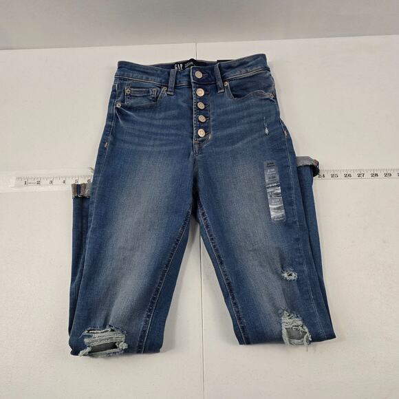 NWT Gap‎ super stretch high rise universal jegging legging jeans 2/26r blue 5717 - Picture 1 of 13
